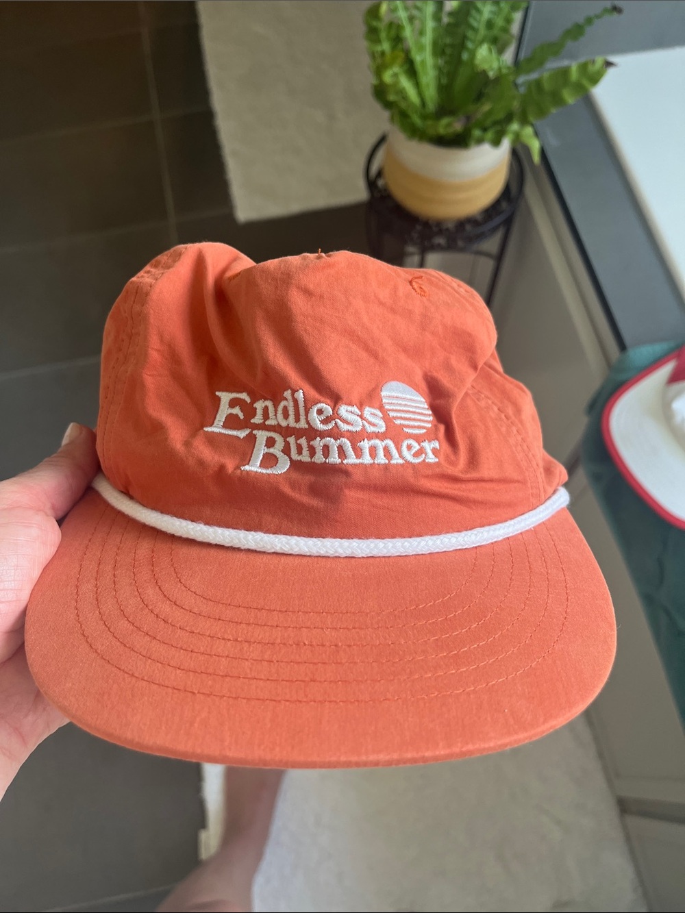 Kook Slams Original Endless Bummer Hat in Orange Rope-Trim Cap Unisex